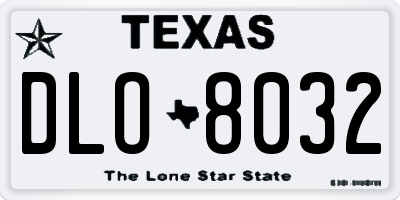 TX license plate DLO8032