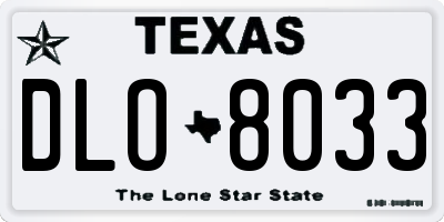 TX license plate DLO8033