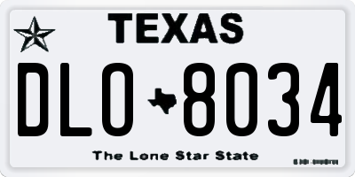 TX license plate DLO8034
