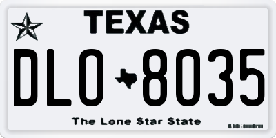 TX license plate DLO8035
