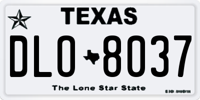 TX license plate DLO8037