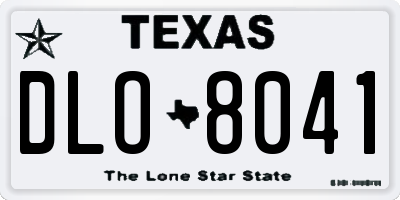 TX license plate DLO8041