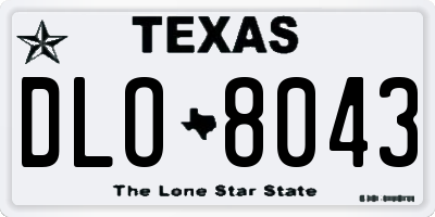 TX license plate DLO8043