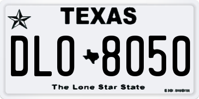 TX license plate DLO8050