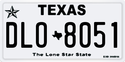 TX license plate DLO8051