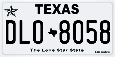 TX license plate DLO8058