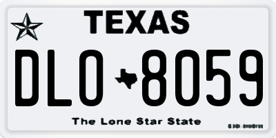 TX license plate DLO8059