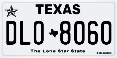 TX license plate DLO8060