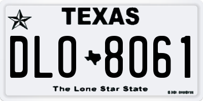 TX license plate DLO8061