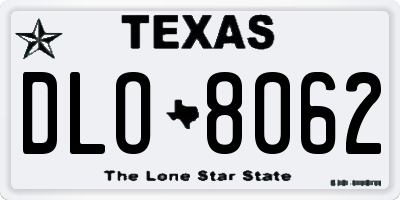 TX license plate DLO8062