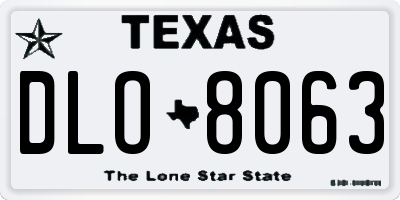 TX license plate DLO8063