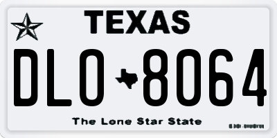 TX license plate DLO8064