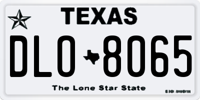 TX license plate DLO8065