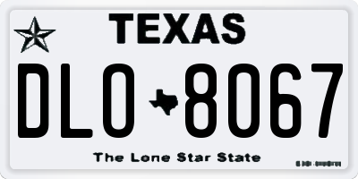 TX license plate DLO8067