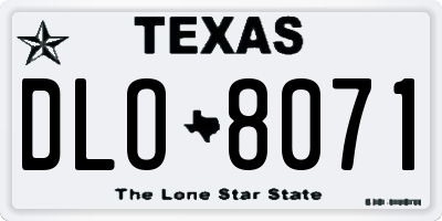 TX license plate DLO8071