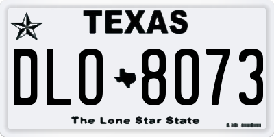 TX license plate DLO8073