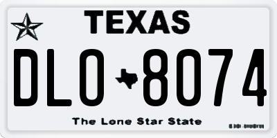 TX license plate DLO8074