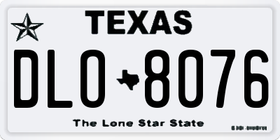 TX license plate DLO8076