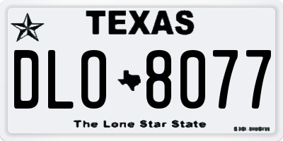 TX license plate DLO8077