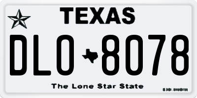 TX license plate DLO8078