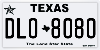 TX license plate DLO8080