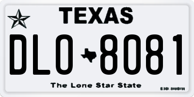 TX license plate DLO8081