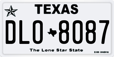 TX license plate DLO8087
