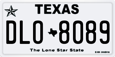 TX license plate DLO8089