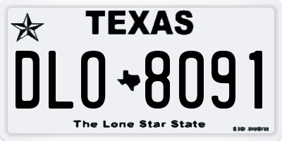 TX license plate DLO8091