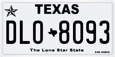 TX license plate DLO8093