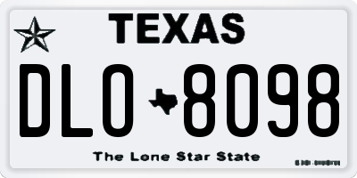 TX license plate DLO8098