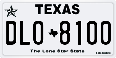 TX license plate DLO8100