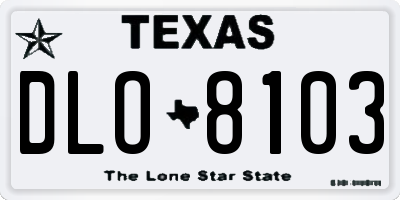 TX license plate DLO8103