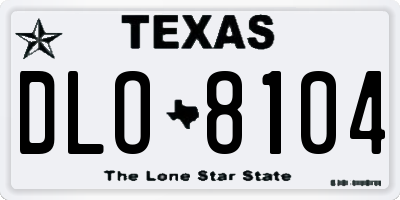 TX license plate DLO8104