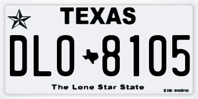 TX license plate DLO8105