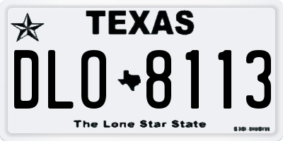 TX license plate DLO8113
