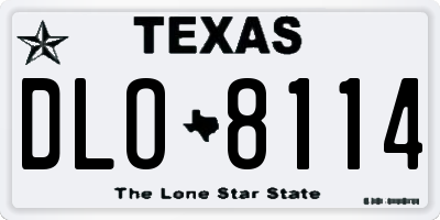 TX license plate DLO8114