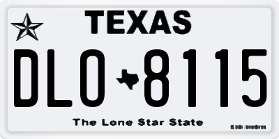 TX license plate DLO8115
