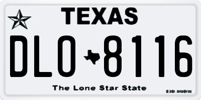 TX license plate DLO8116