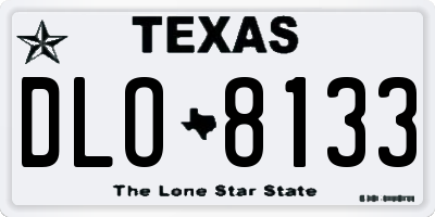 TX license plate DLO8133