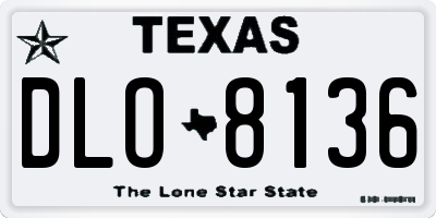 TX license plate DLO8136