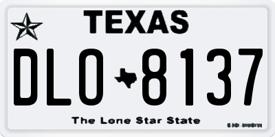 TX license plate DLO8137