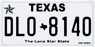 TX license plate DLO8140