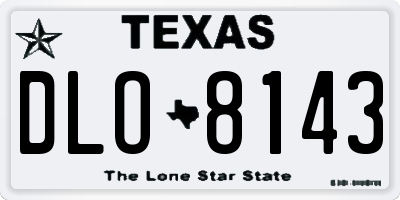 TX license plate DLO8143