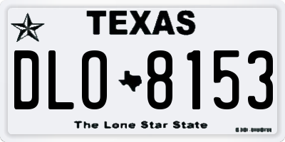 TX license plate DLO8153