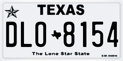 TX license plate DLO8154