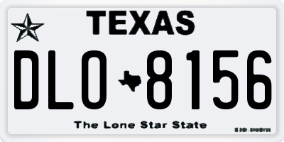 TX license plate DLO8156