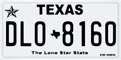 TX license plate DLO8160