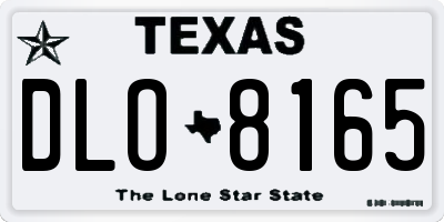 TX license plate DLO8165