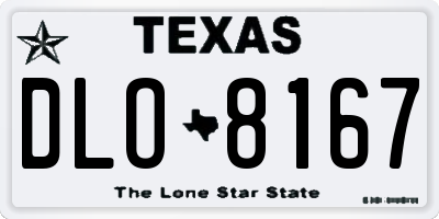 TX license plate DLO8167